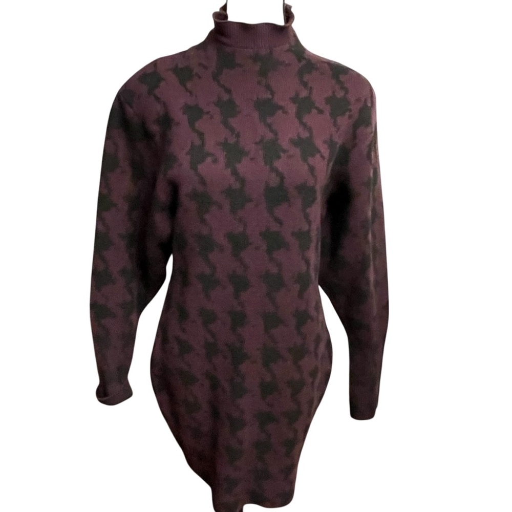 Express Purple and Black Turtleneck Sweater - Picture 2 of 9